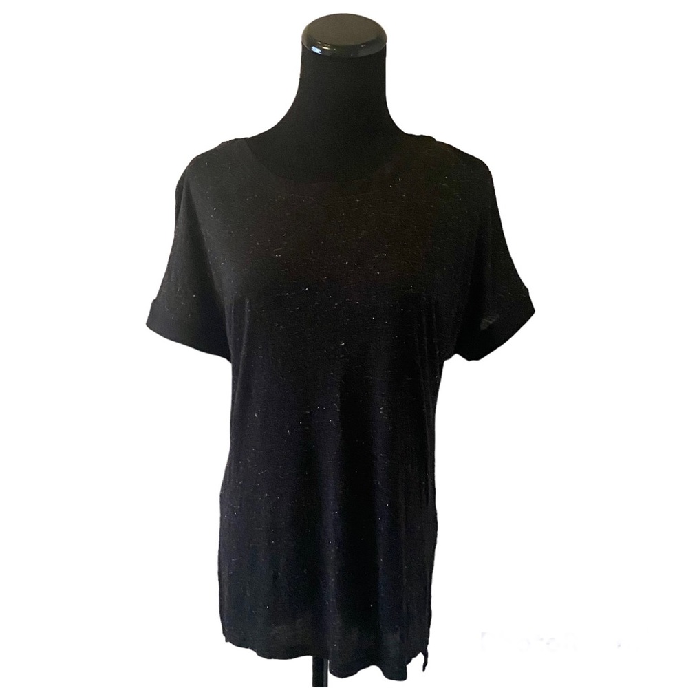 SANCTUARY NWT ‘Ashley’ Glitter Detail Top Black and Gold Size XS - Picture 4 of 9